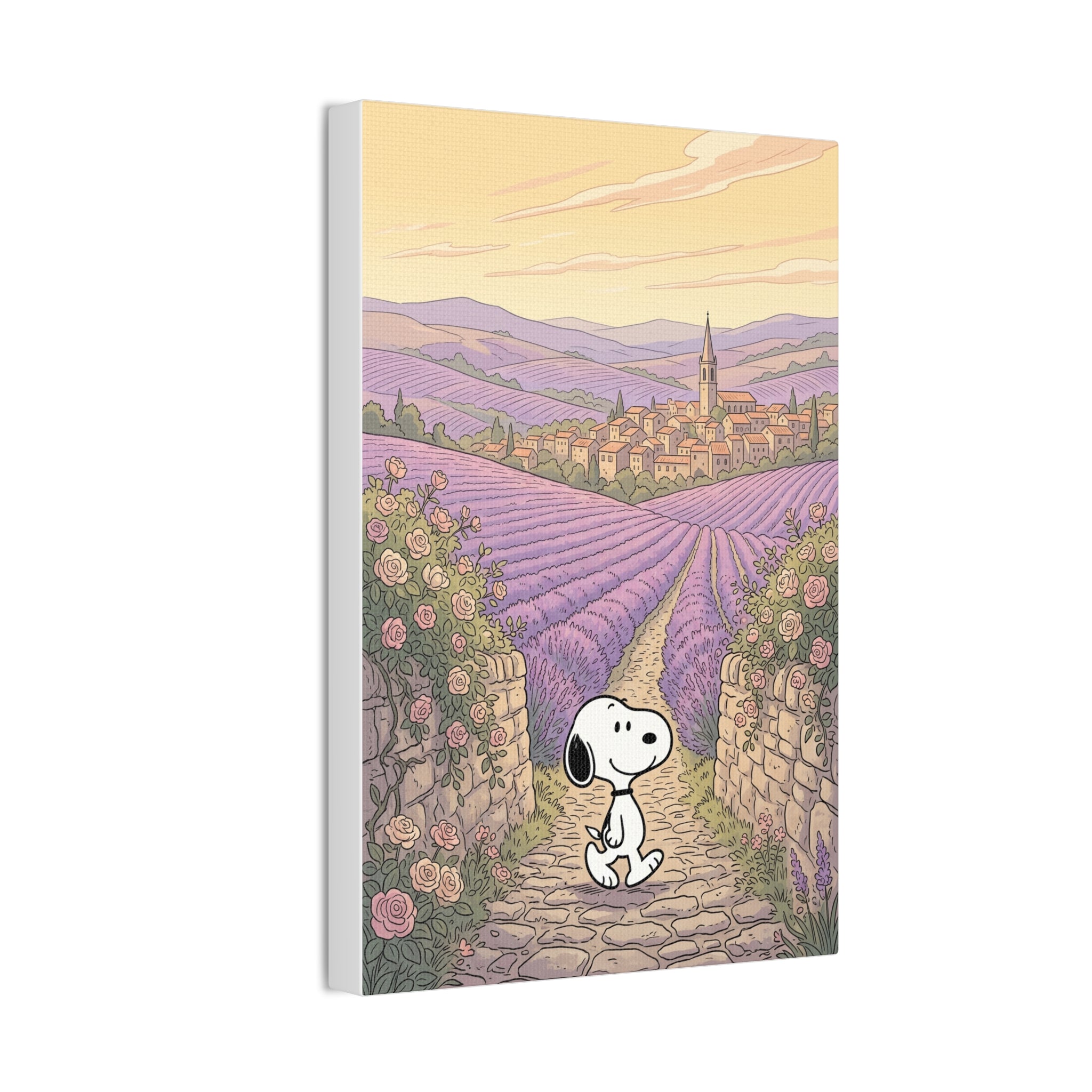 Snoopy in Lavender Fields Canvas