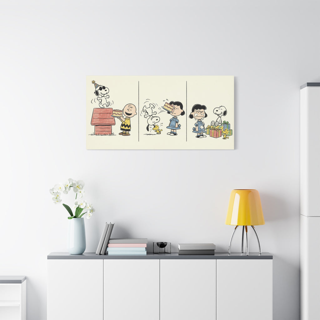 Peanuts Birthday Cake Canvas