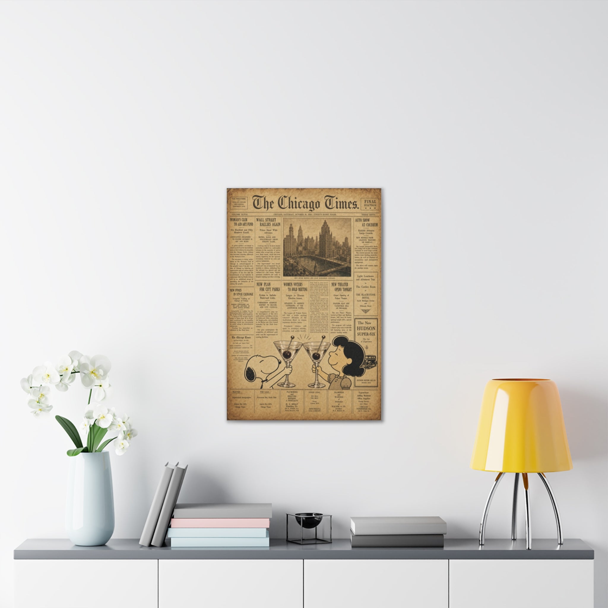 Peanuts Vintage Newspaper Canvas
