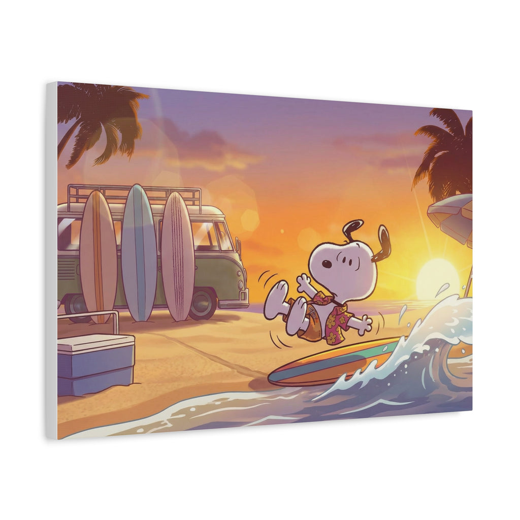 Surfing Snoopy Poster Canvas