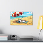 Sleeping Snoopy Beach Scene Canvas