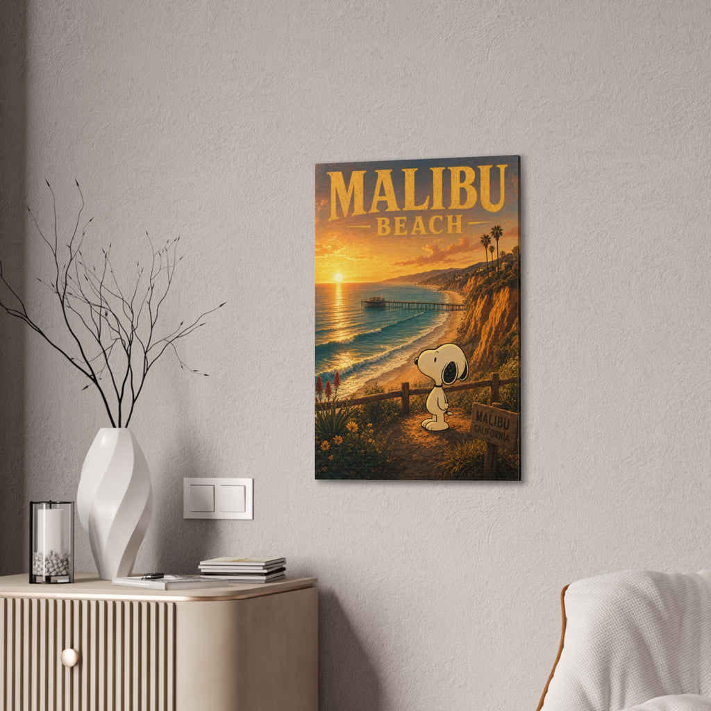 Malibu Beach Snoopy Canvas