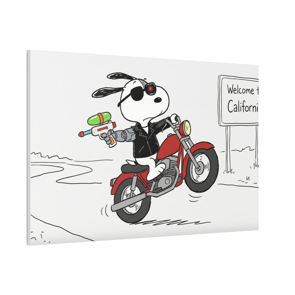 Biker Dog Water Gun Canvas