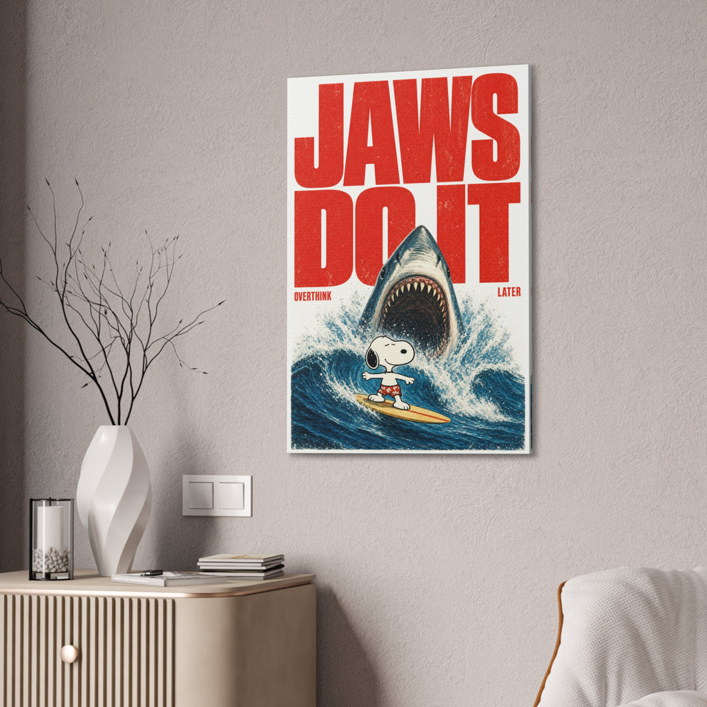 Shark Surf Illustration Canvas