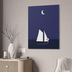 Sailboat Night Scene Canvas