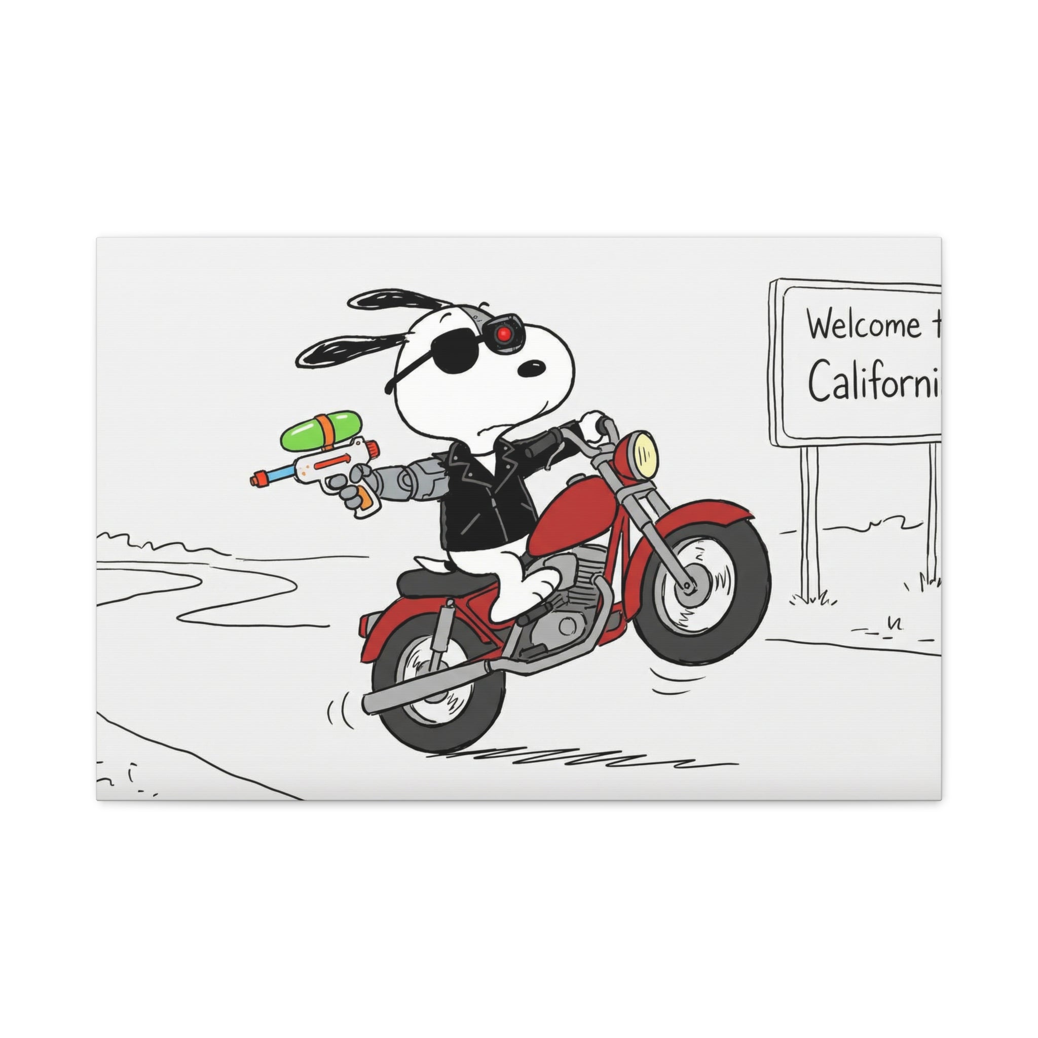 Biker Dog Matte Canvas