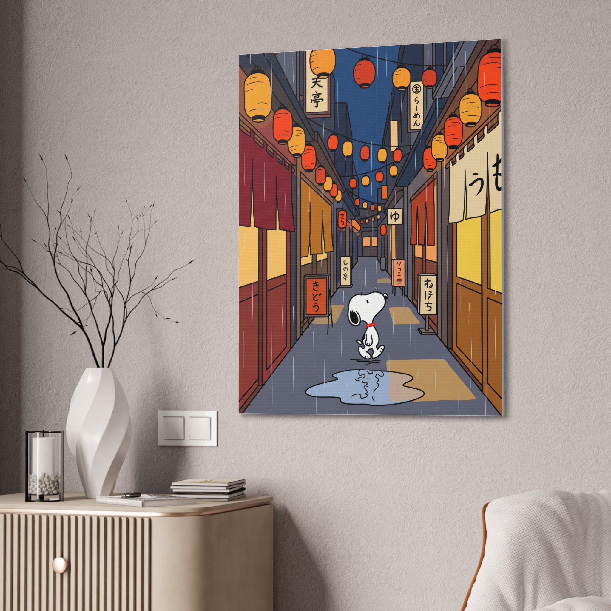 Rainy Night Alley Canvas