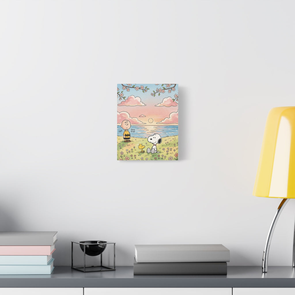 Snoopy Charlie Sunset Canvas