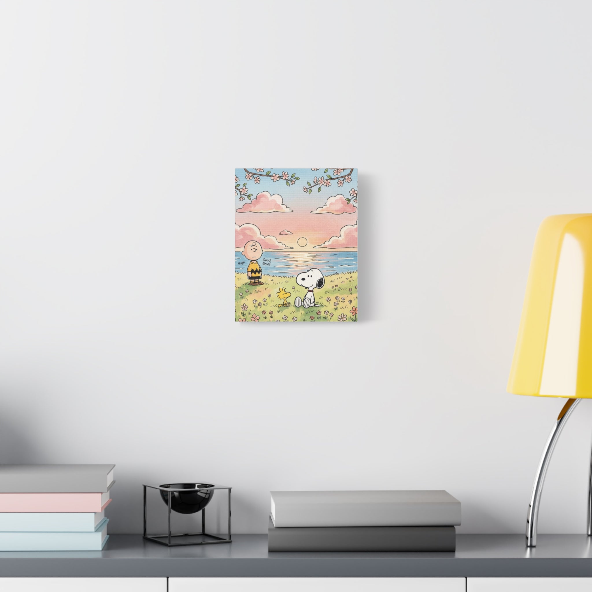 Snoopy Charlie Sunset Canvas