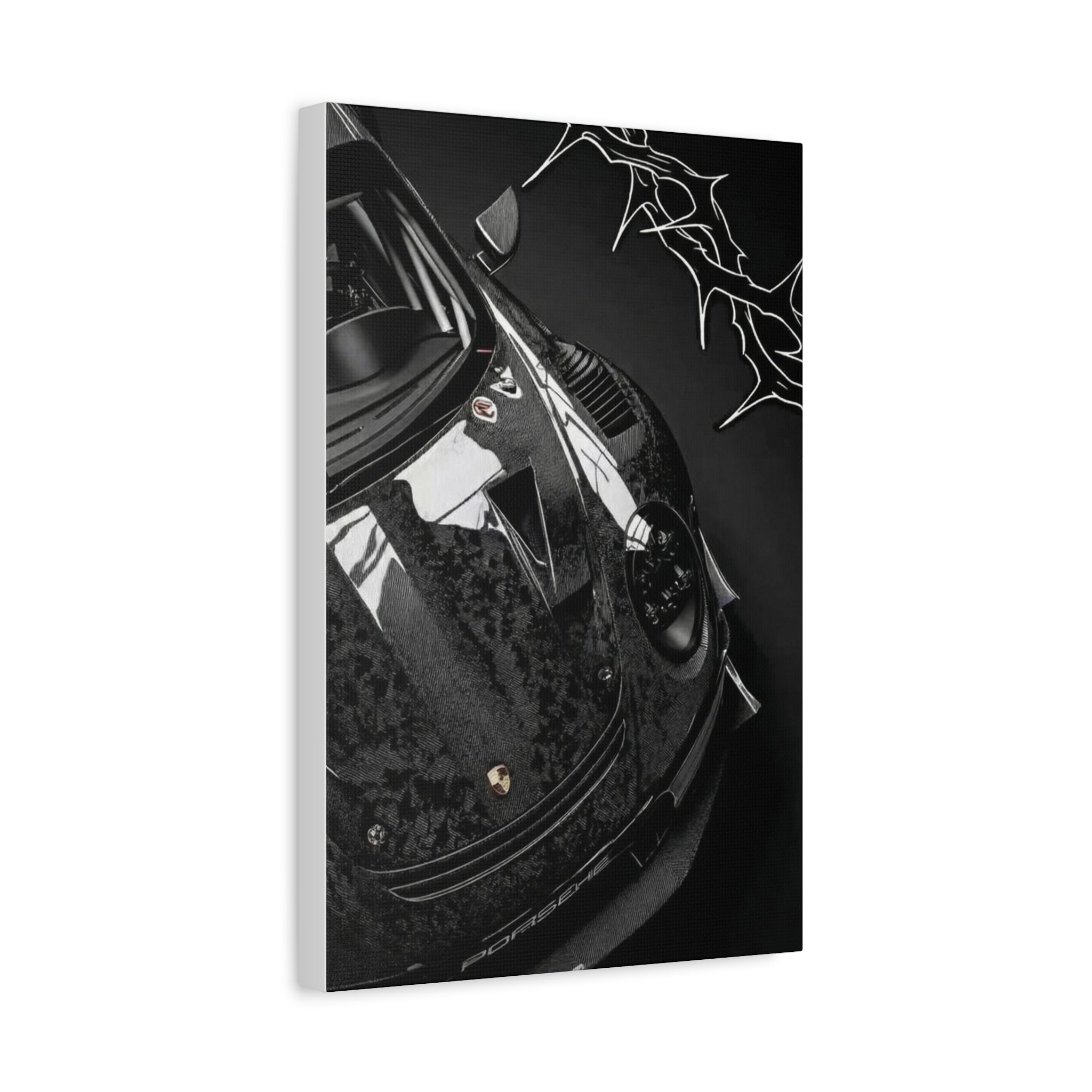 Black Sports Car Canvas