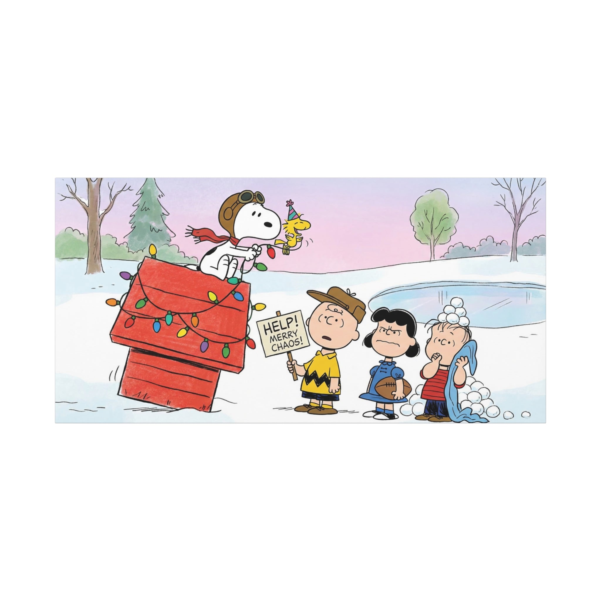 Snoopy Woodstock Holiday Canvas