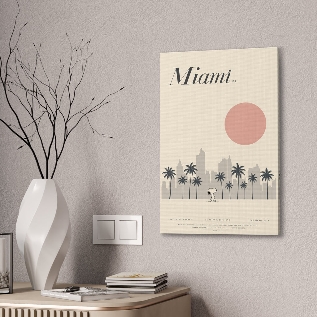 Miami Skyline Sun Canvas