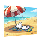 Sleeping Snoopy Beach Scene Canvas