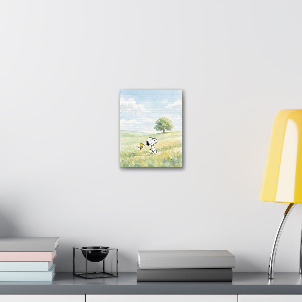 Snoopy and Woodstock Meadow Canvas