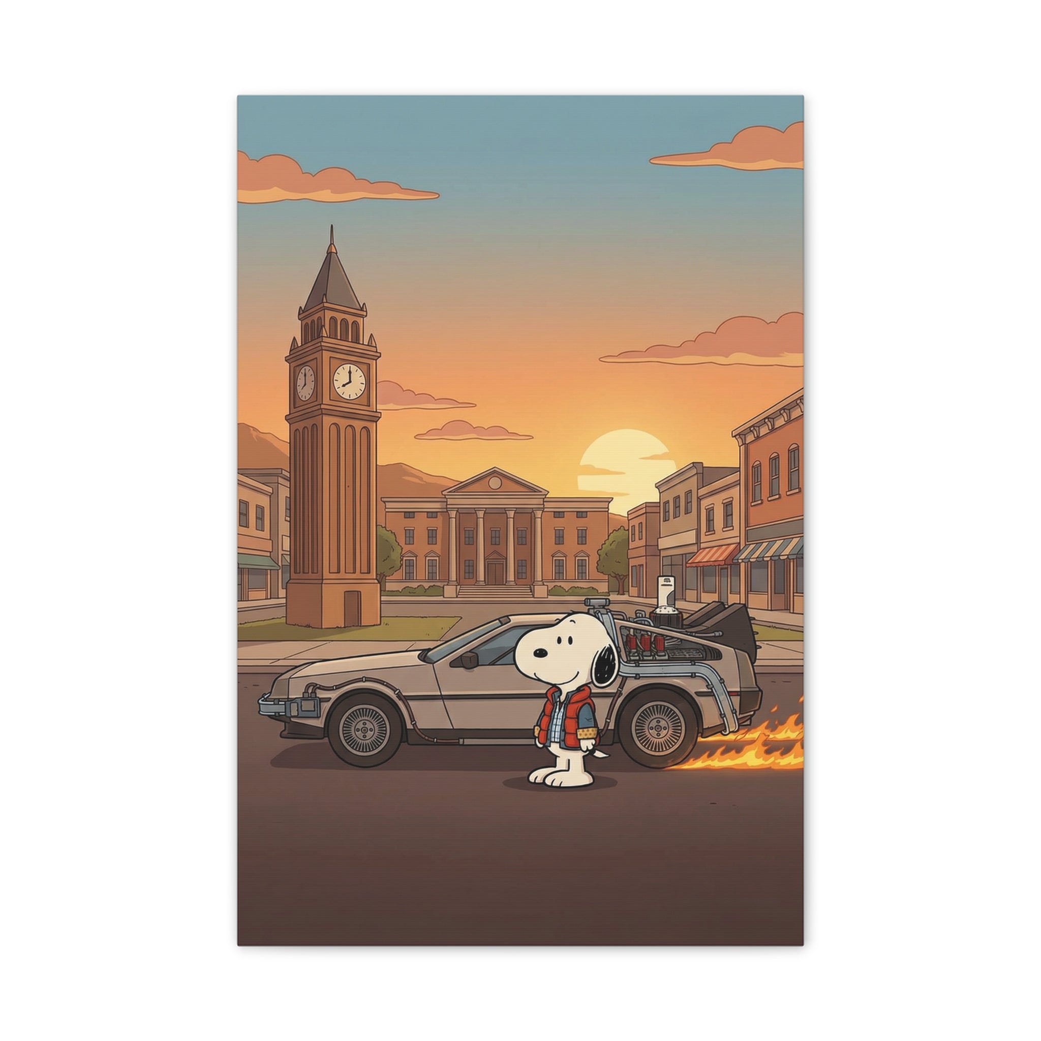 Snoopy DeLorean Canvas