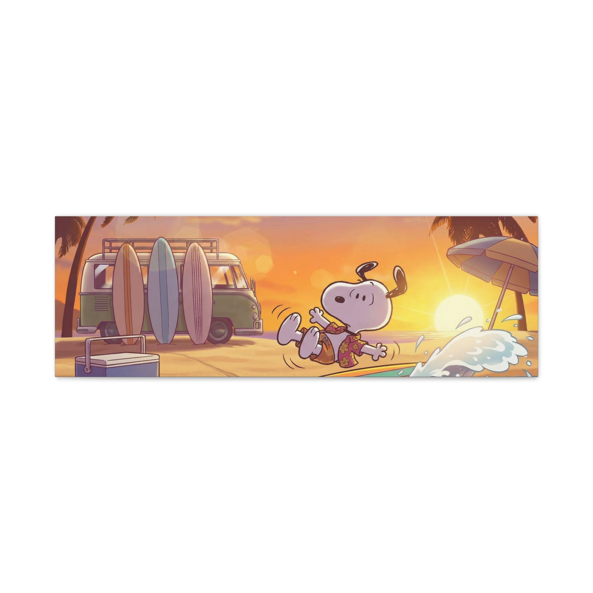 Surfing Snoopy Poster Canvas