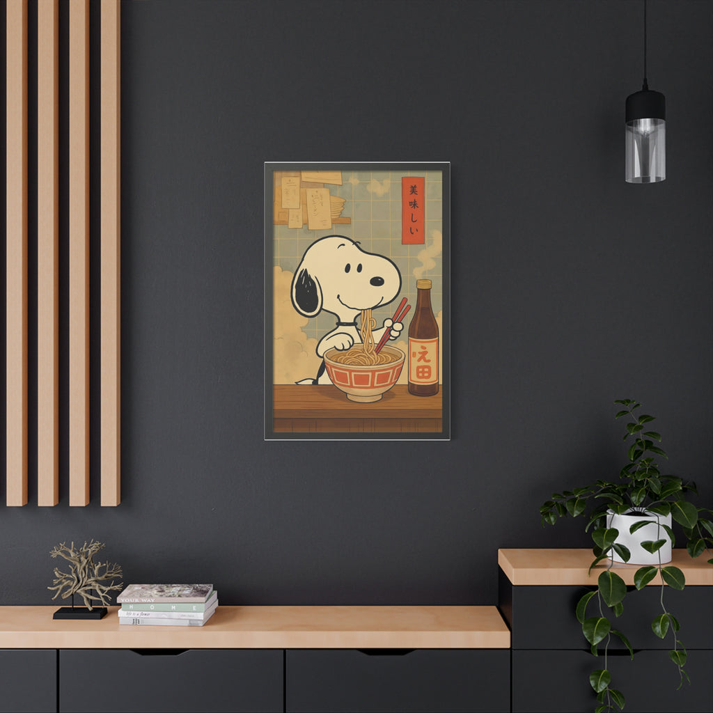 Snoopy Eating Ramen Canvas