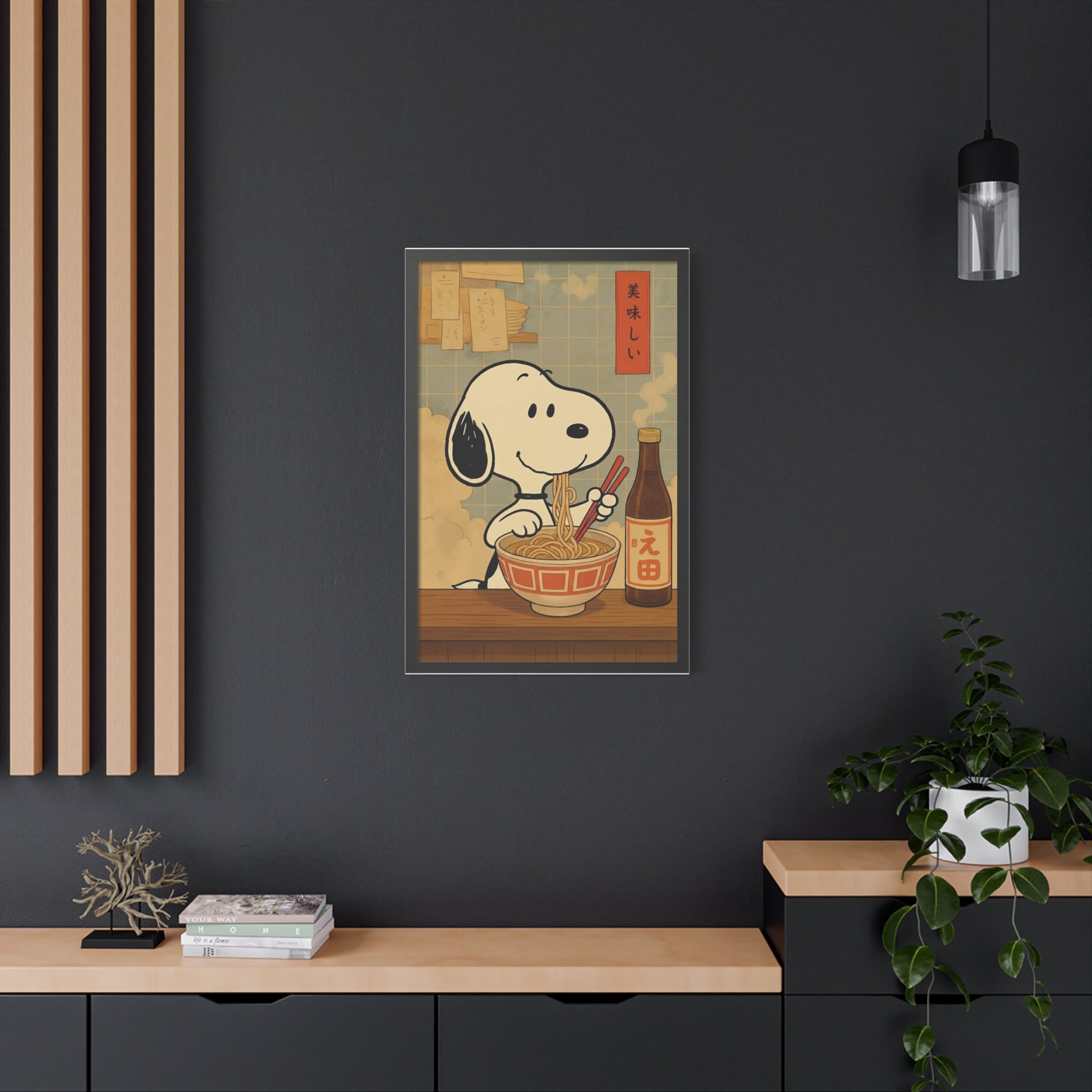Snoopy Eating Ramen Canvas