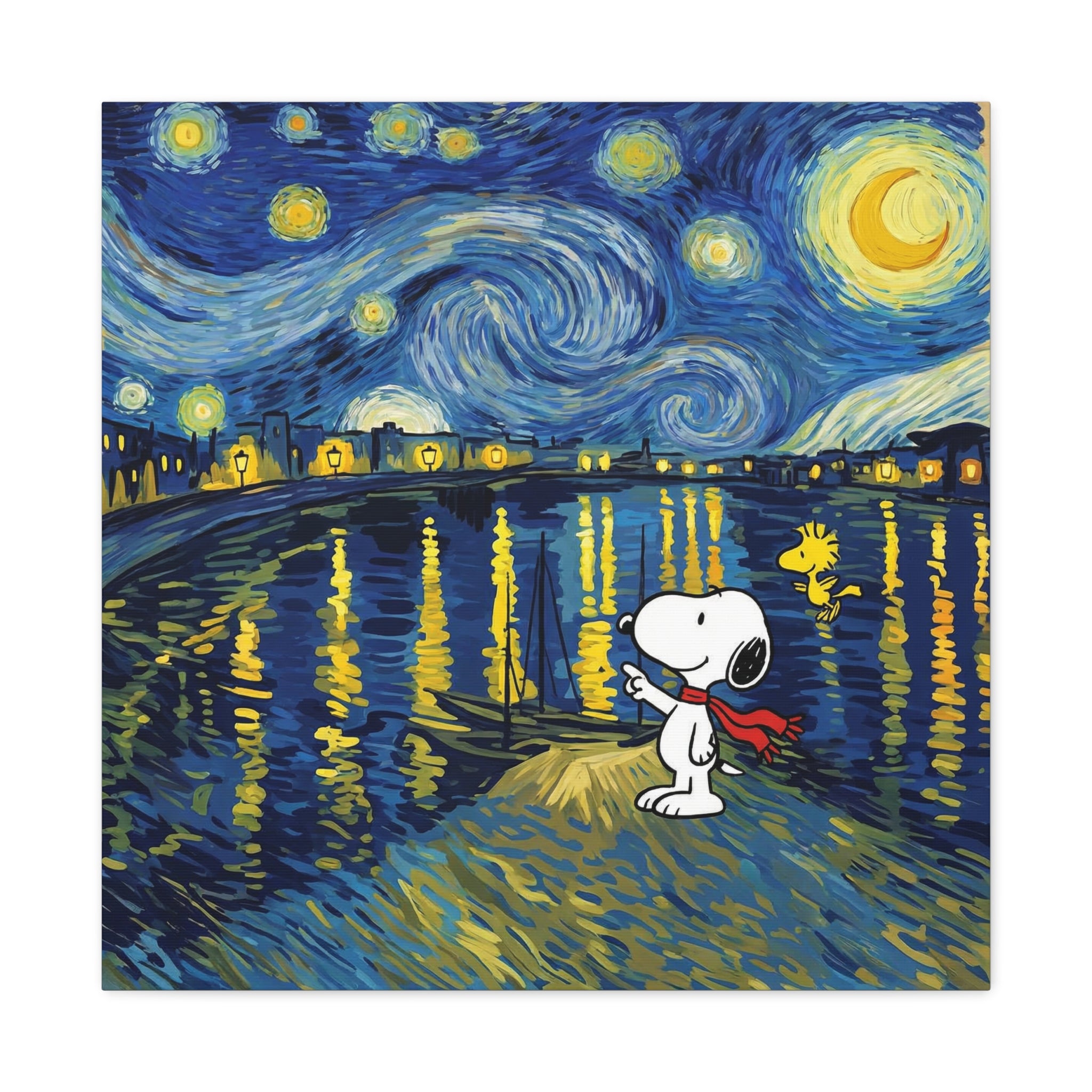 Starry Night Snoopy Canvas