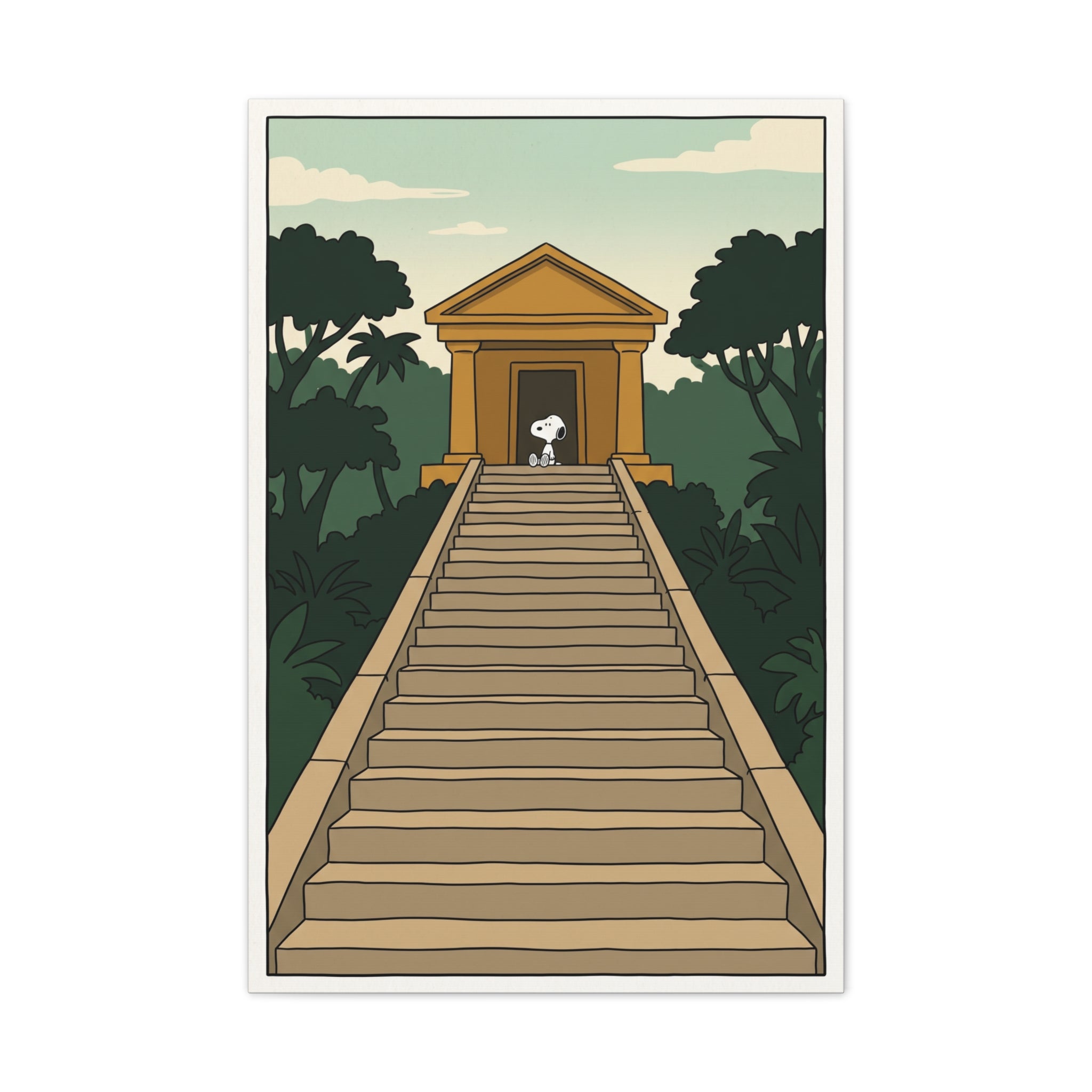 Temple Staircase Canvas