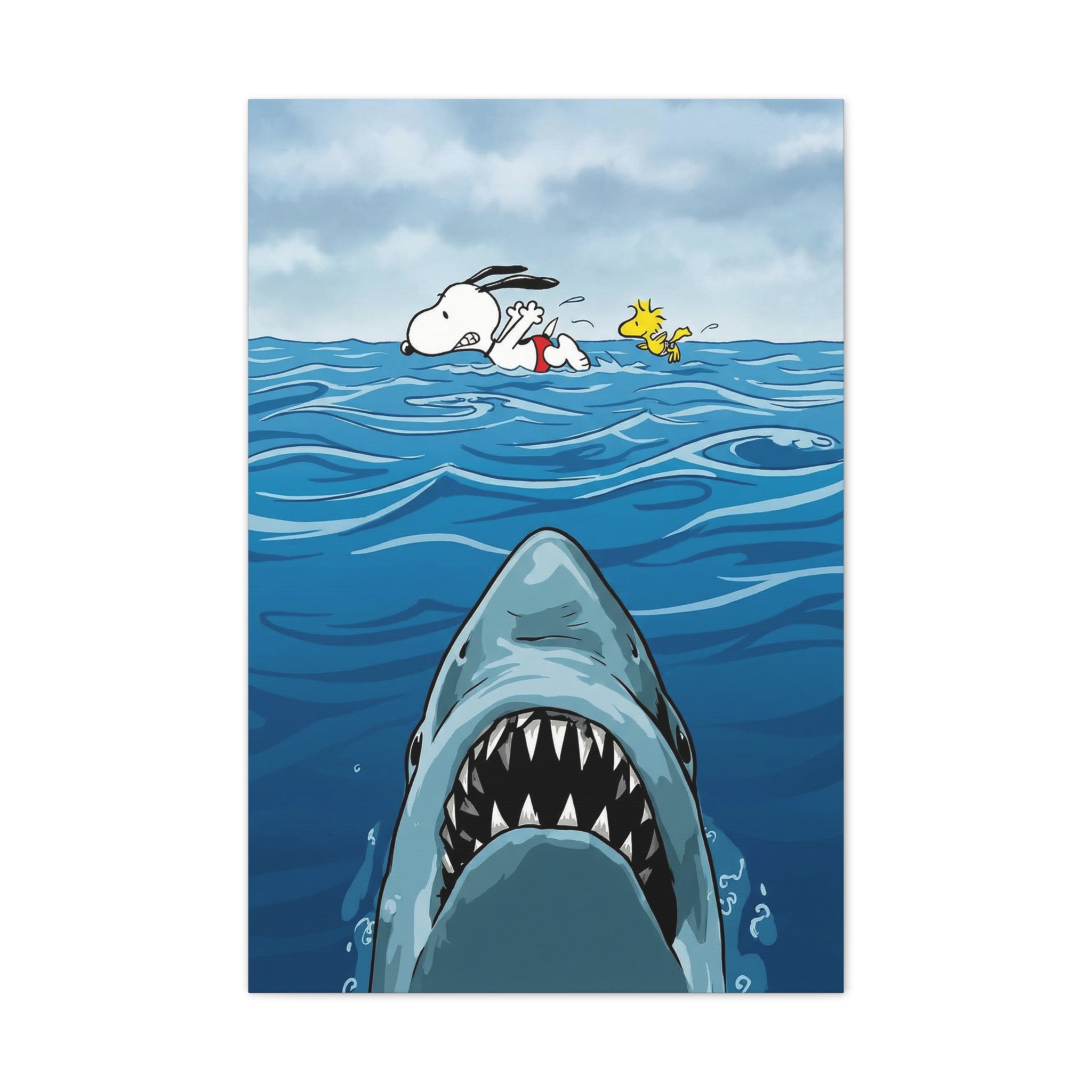 Snoopy Shark Scene Canvas