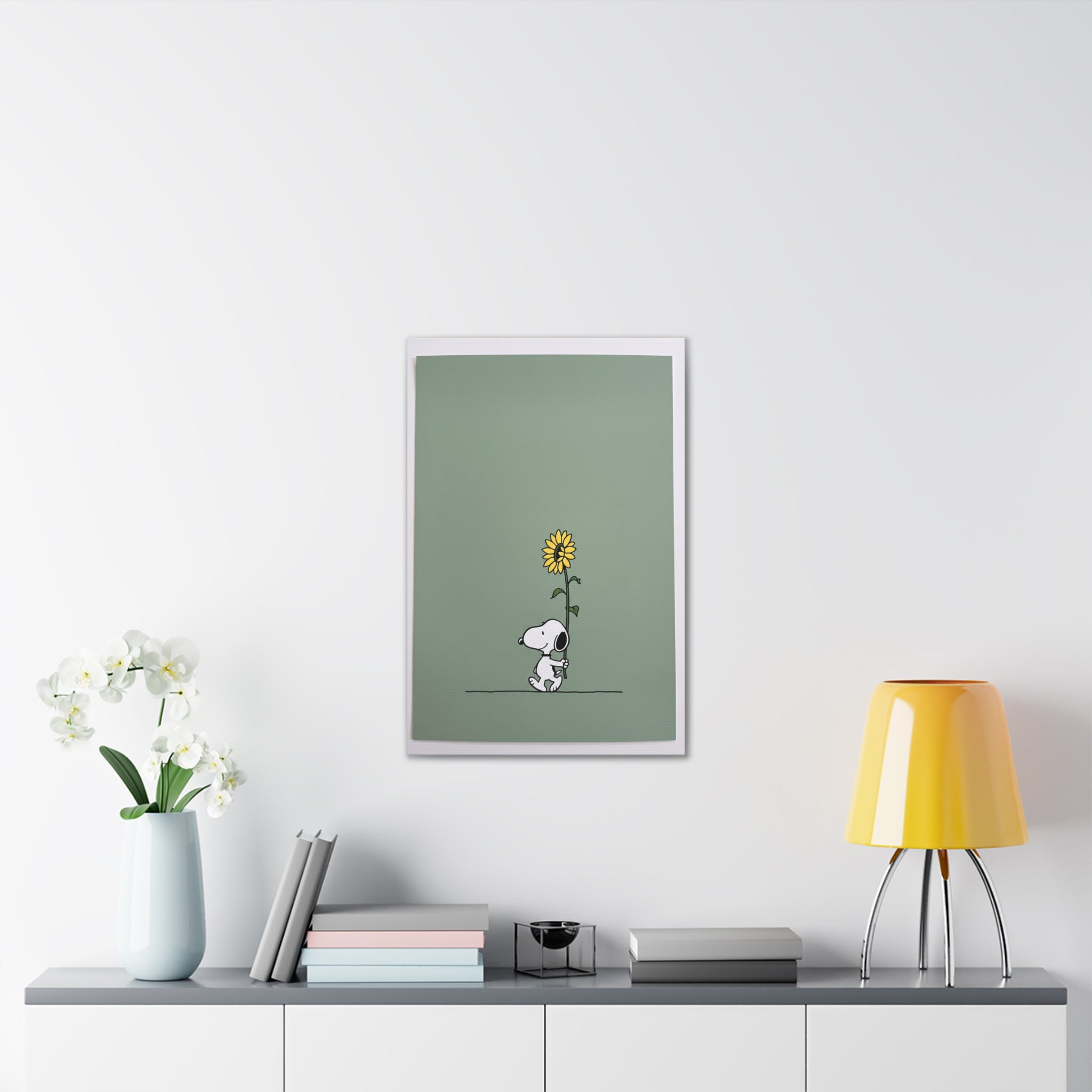 Snoopy With Sunflower Canvas
