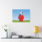Snoopy on Red Doghouse Canvas
