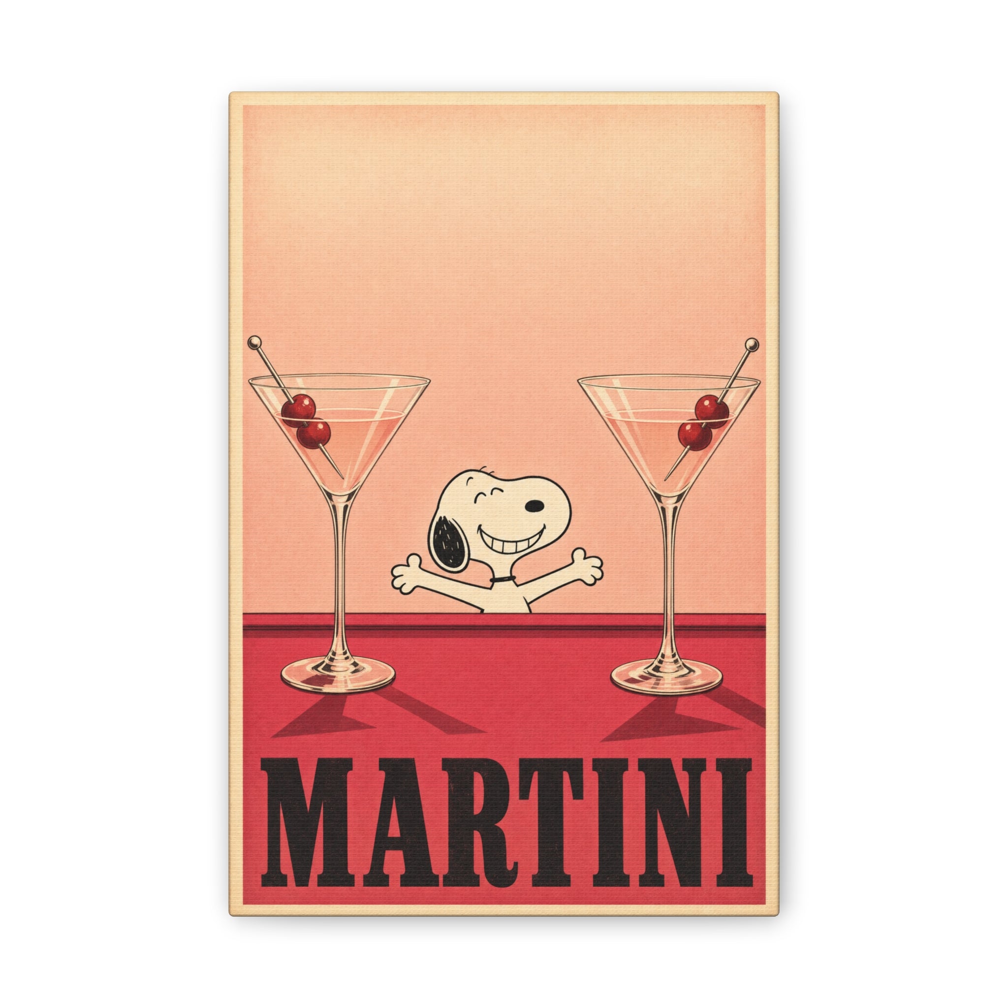 Snoopy Martini Poster Canvas