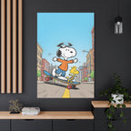 Snoopy Skateboarding Canvas