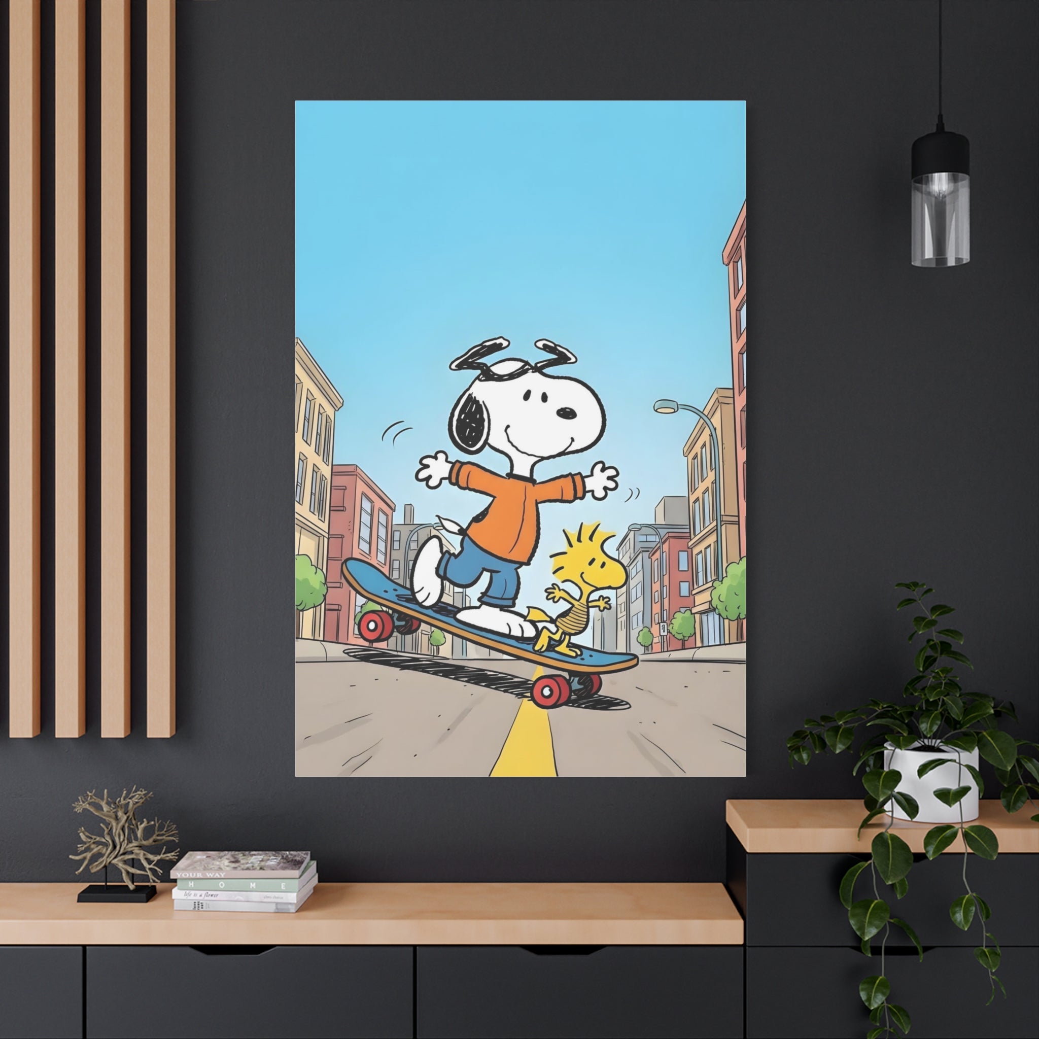 Snoopy Skateboarding Canvas