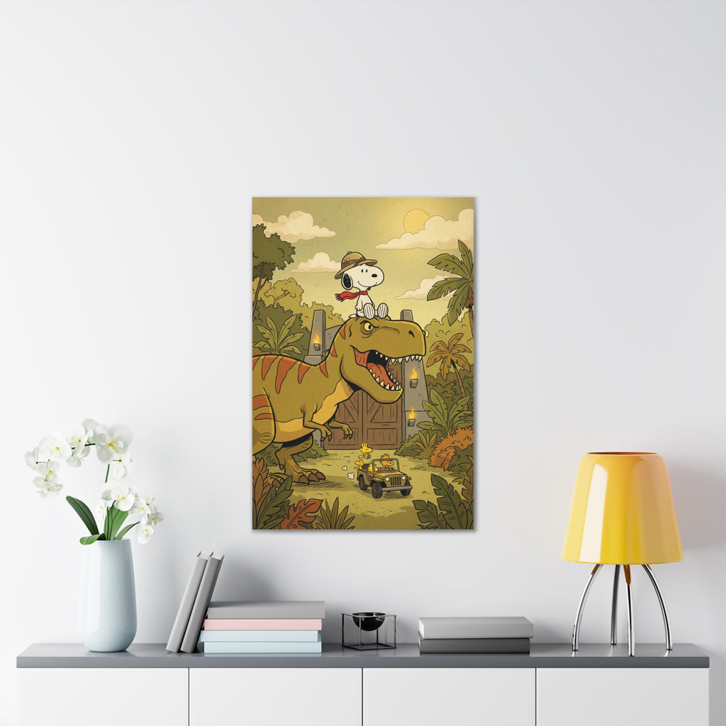 Snoopy Dino Adventure Canvas