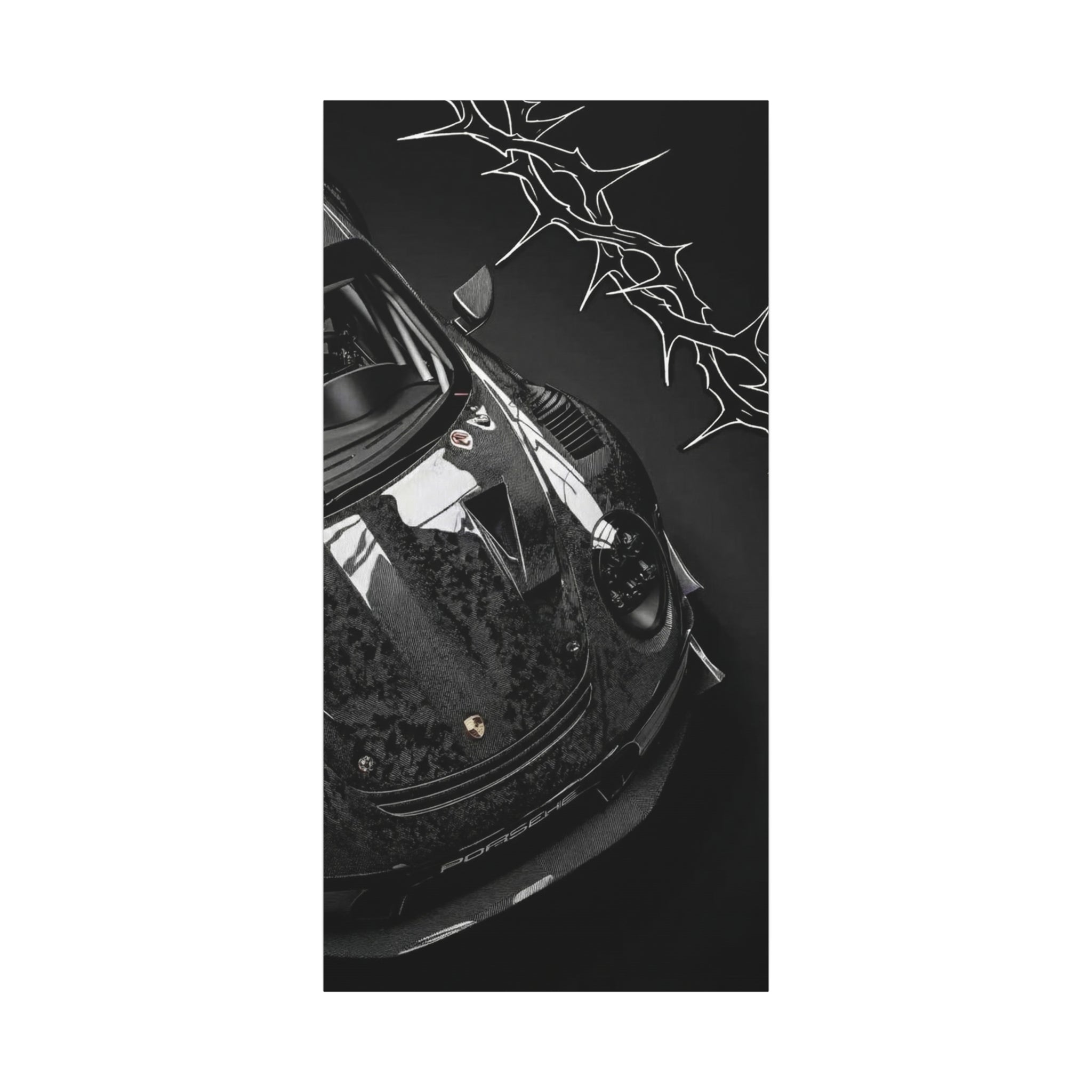 Black Sports Car Canvas