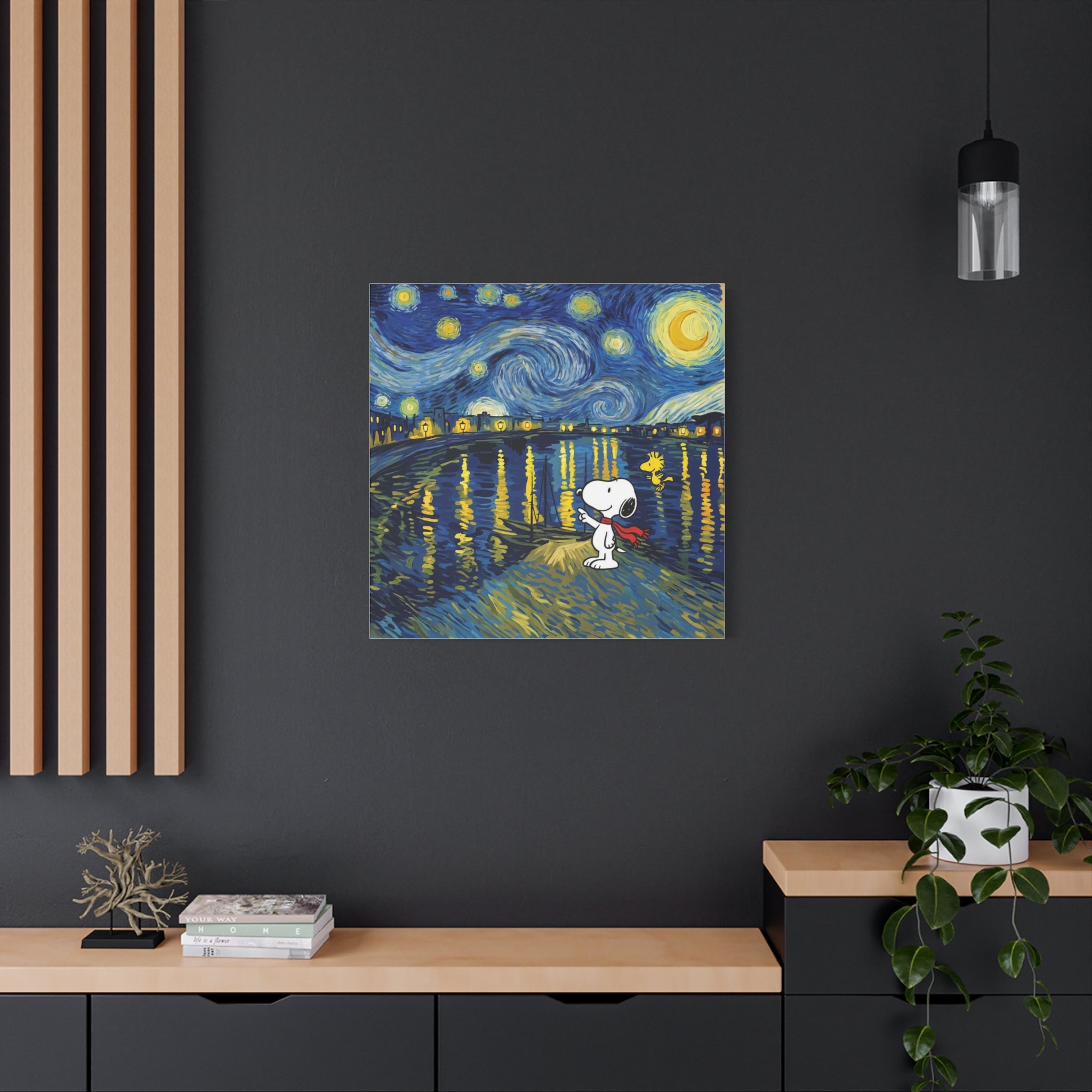 Starry Night Snoopy Canvas