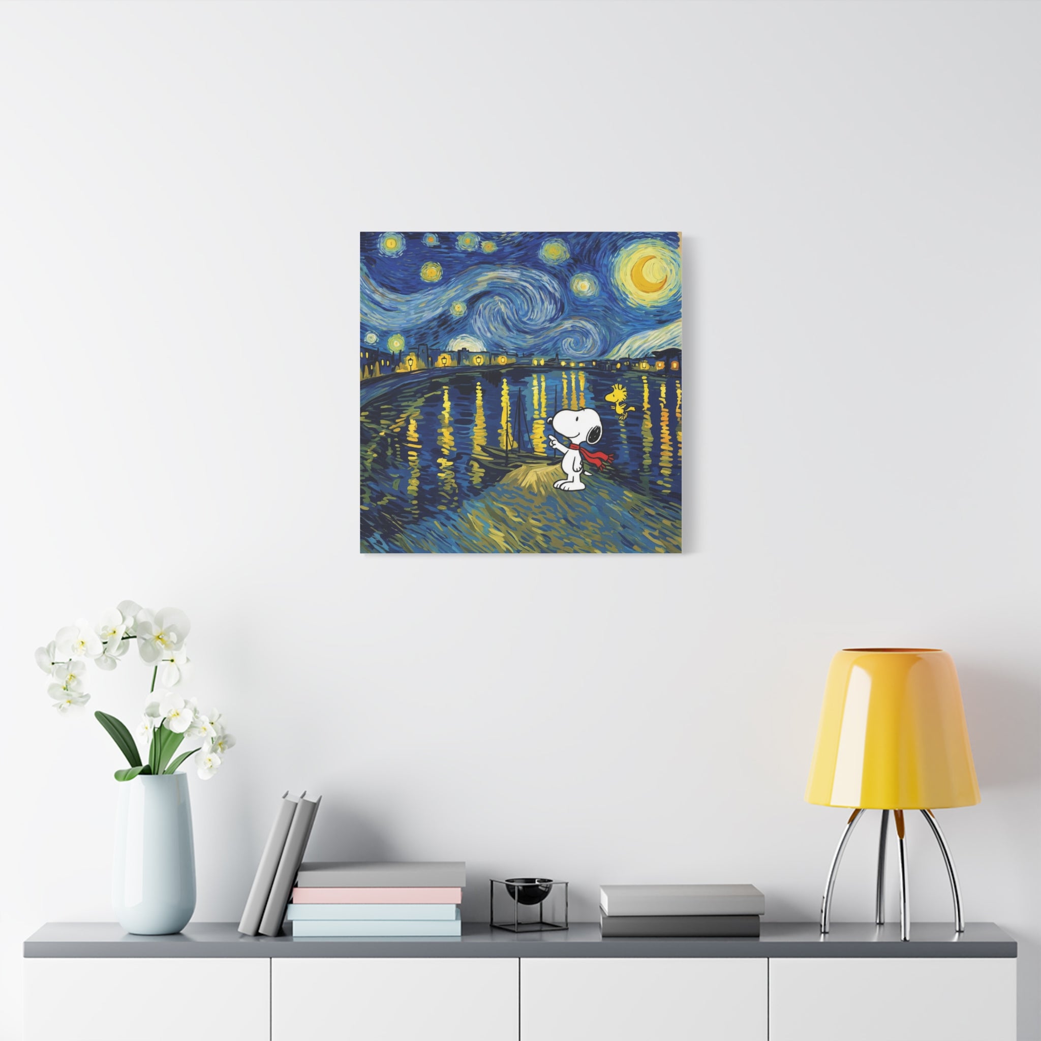 Starry Night Snoopy Canvas