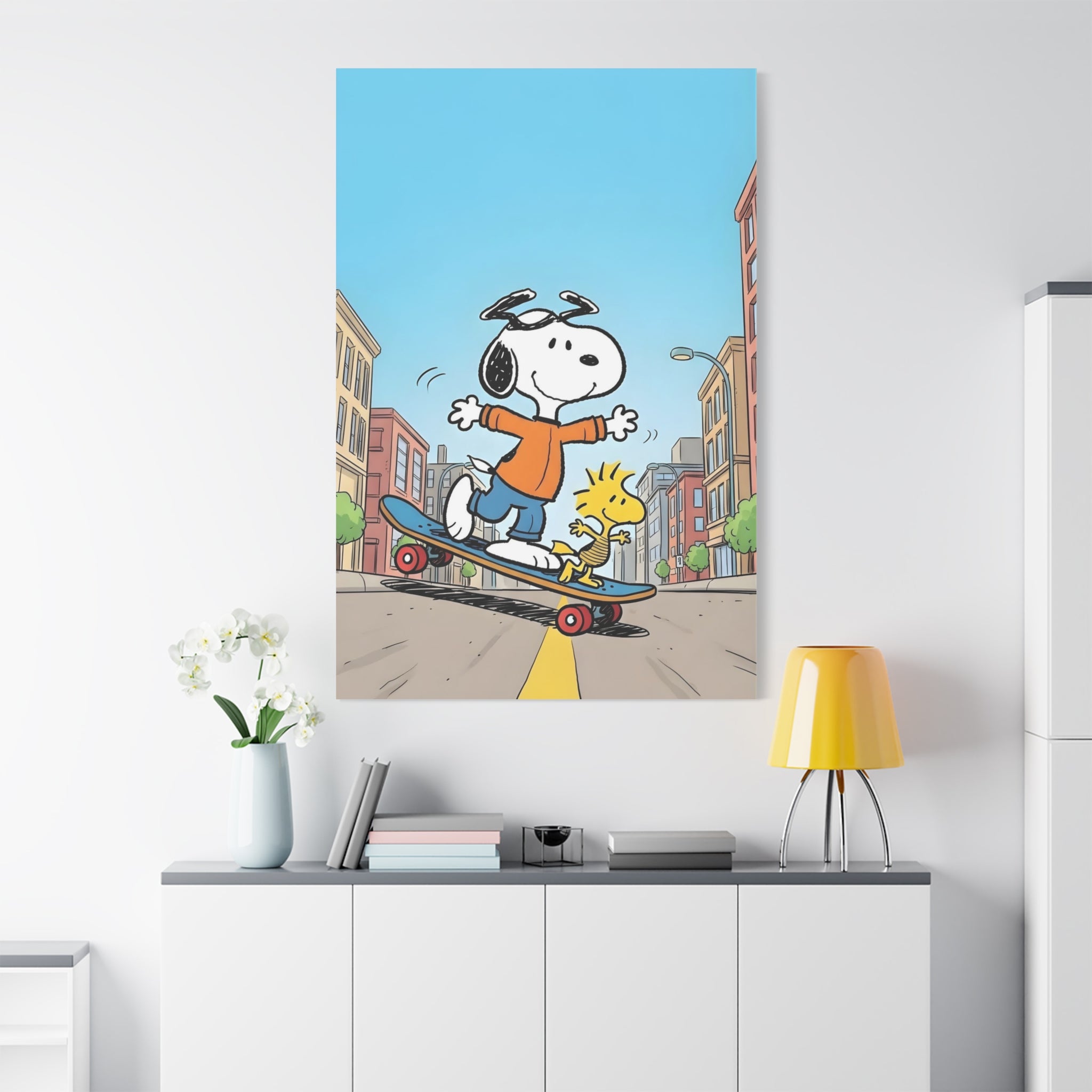 Snoopy Skateboarding Canvas