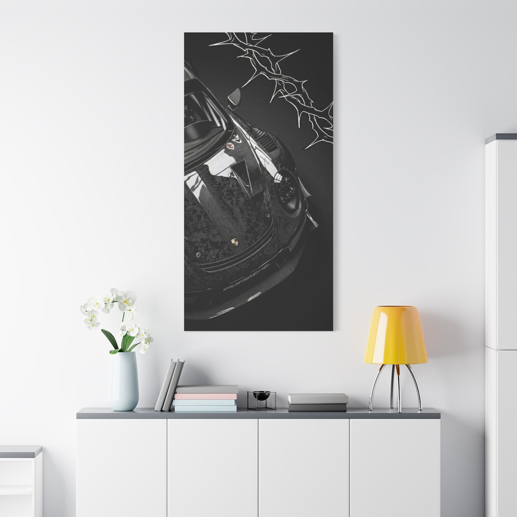 Black Sports Car Canvas
