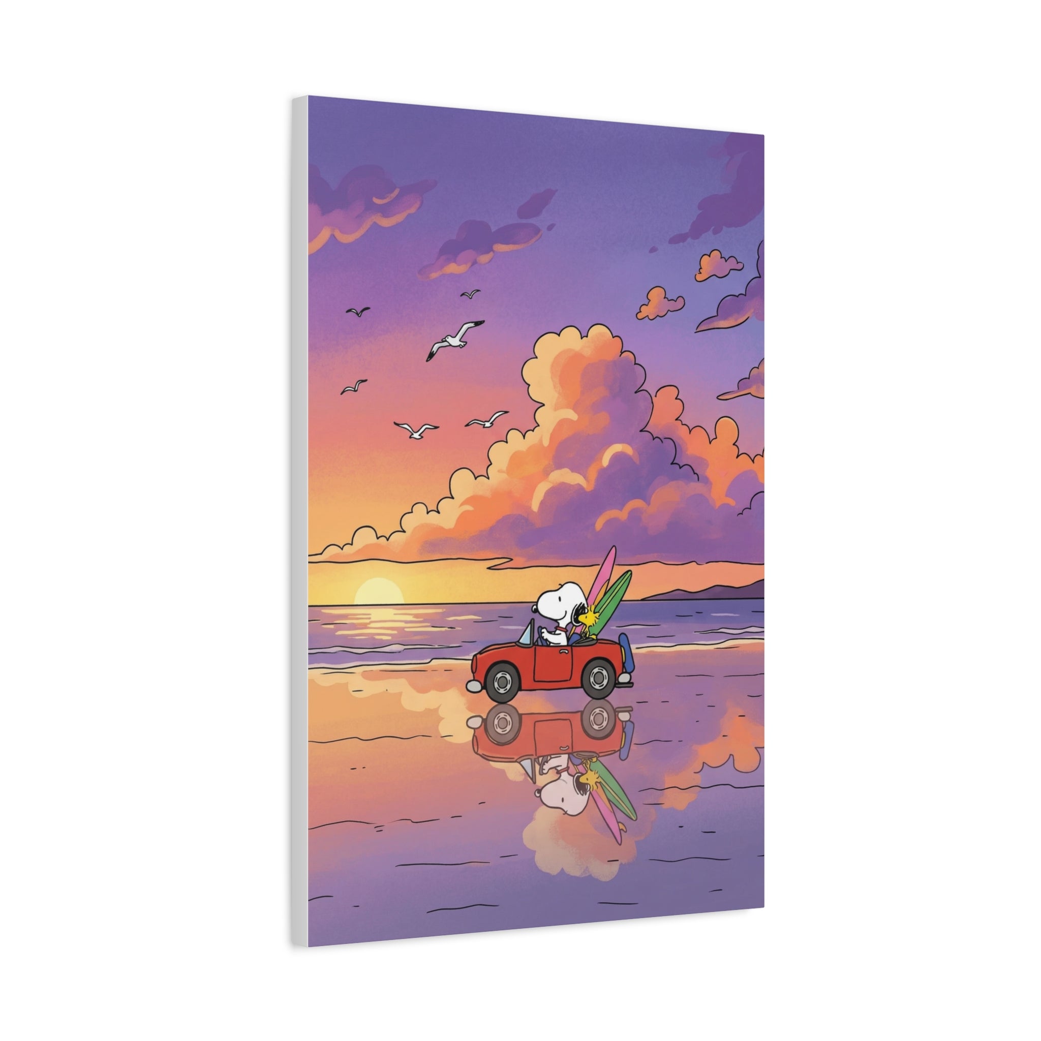 Snoopy Surf Sunset Canvas