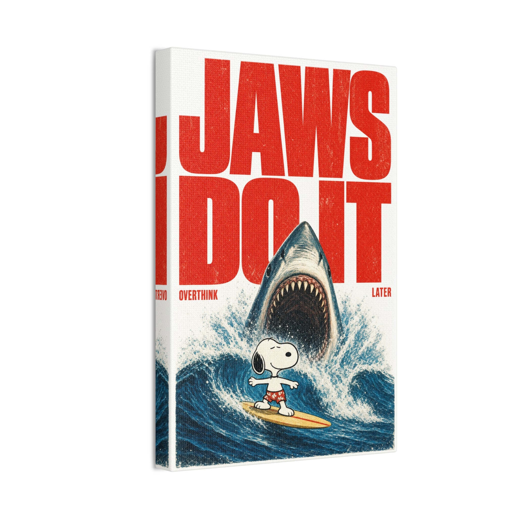 Shark Surf Illustration Canvas